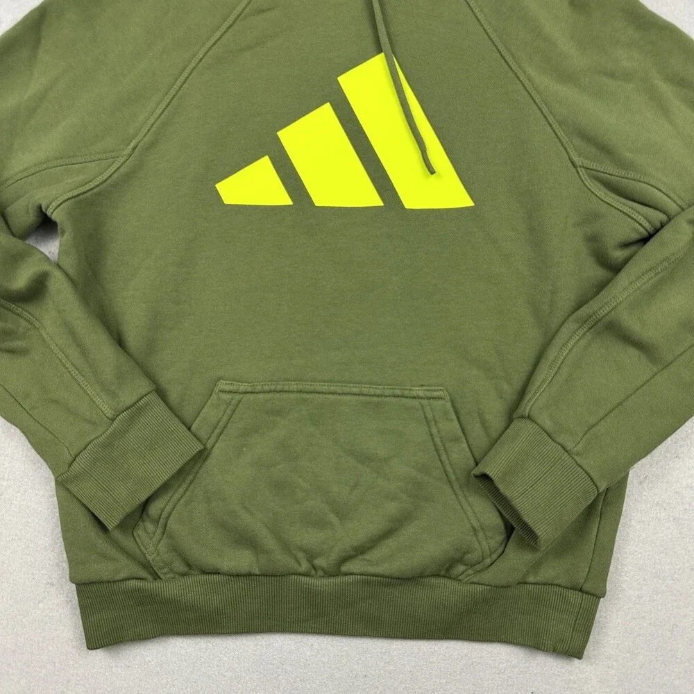 Adidas Hoodie Men Small Green Solid Combat Sports Community Pullover Trefoil S